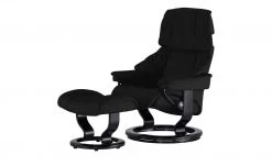 Stressless Relaxsessel mit Hocker Reno M | Schwarz Classic M