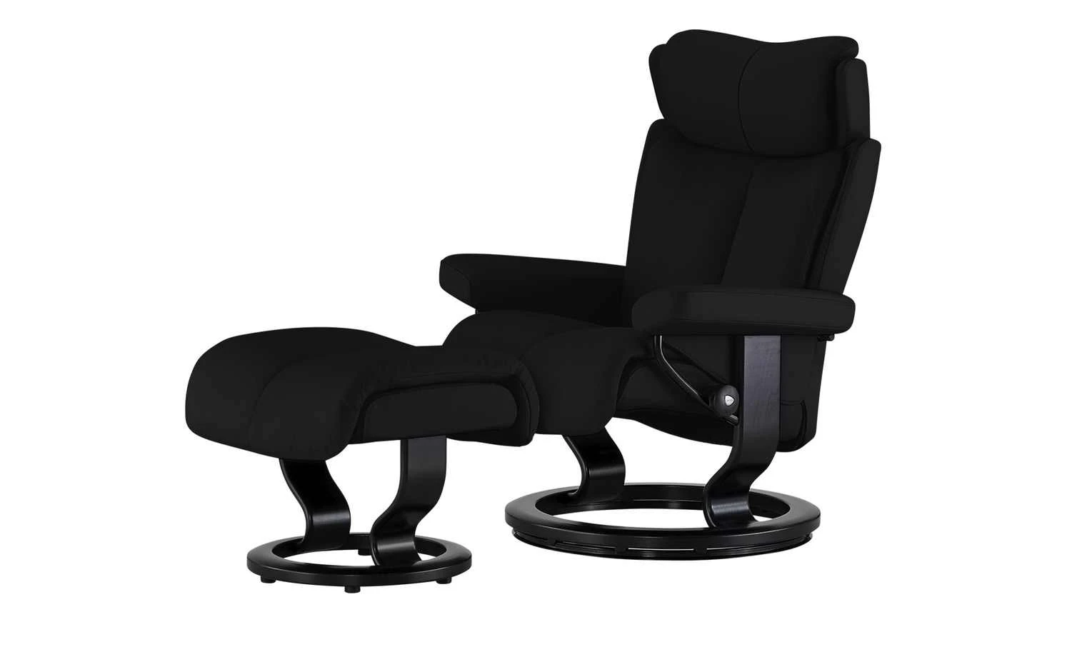 Stressless Relaxsessel mit Hocker Magic M | Schwarz Classic M