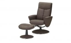 Fernsehsessel mit Hocker Abby | Grau (Grau-Braun)