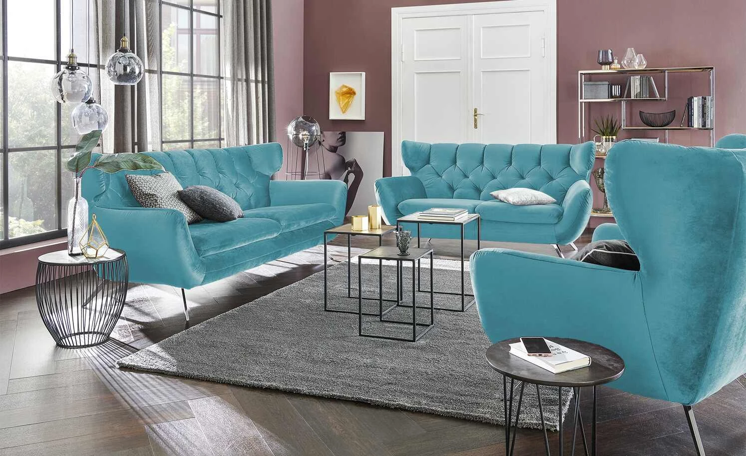 pop Hochlehnsessel Caldara | Türkis