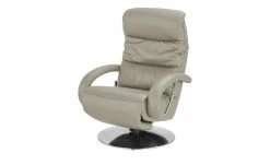 Hukla Leder-Relaxsessel Florian | Platin (Hellgrau) S