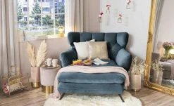 pop Longseat-Sessel Caldara | Blau-Grau (Petrol)