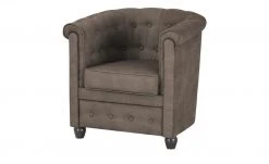 smart Sessel Chelli Mini | Braun Microfaser Leder-Optik