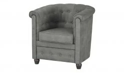 smart Sessel Chelli Mini | Grau Microfaser Leder-Optik