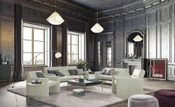 Ledersessel, hoch Boavista | Dawn (Hellgrau)