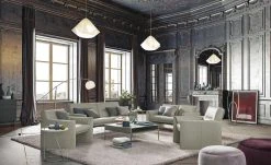 Ledersessel, hoch Boavista | Mist (Grau)