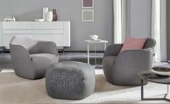 hülsta Sofa Polstersessel HS 480 | Purpurviolett / Natur (Creme)