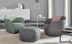 hülsta Sofa Polstersessel HS 480 | Ozeanblau / Natur (Creme)