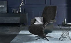 Nils Olsen Relaxsessel mit Schaffell Frederik | Black (Schwarz)