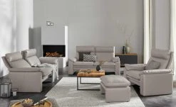 erpo just relax Ledersessel JR963 Bari | Kiesel (Hellgrau)